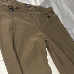 Earthy Brown Chinos Straight-Leg Cotton-Blend